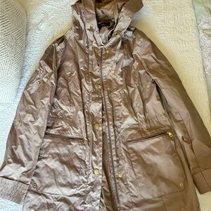 Cole Haan Light Brown Hooded Rain Jacket